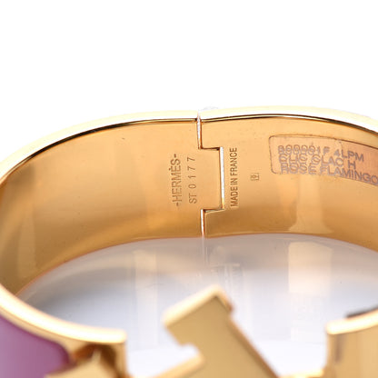 Hermes Enamel Wide Clic Clac H Bracelet PM Rose Flamingo 7 of 9