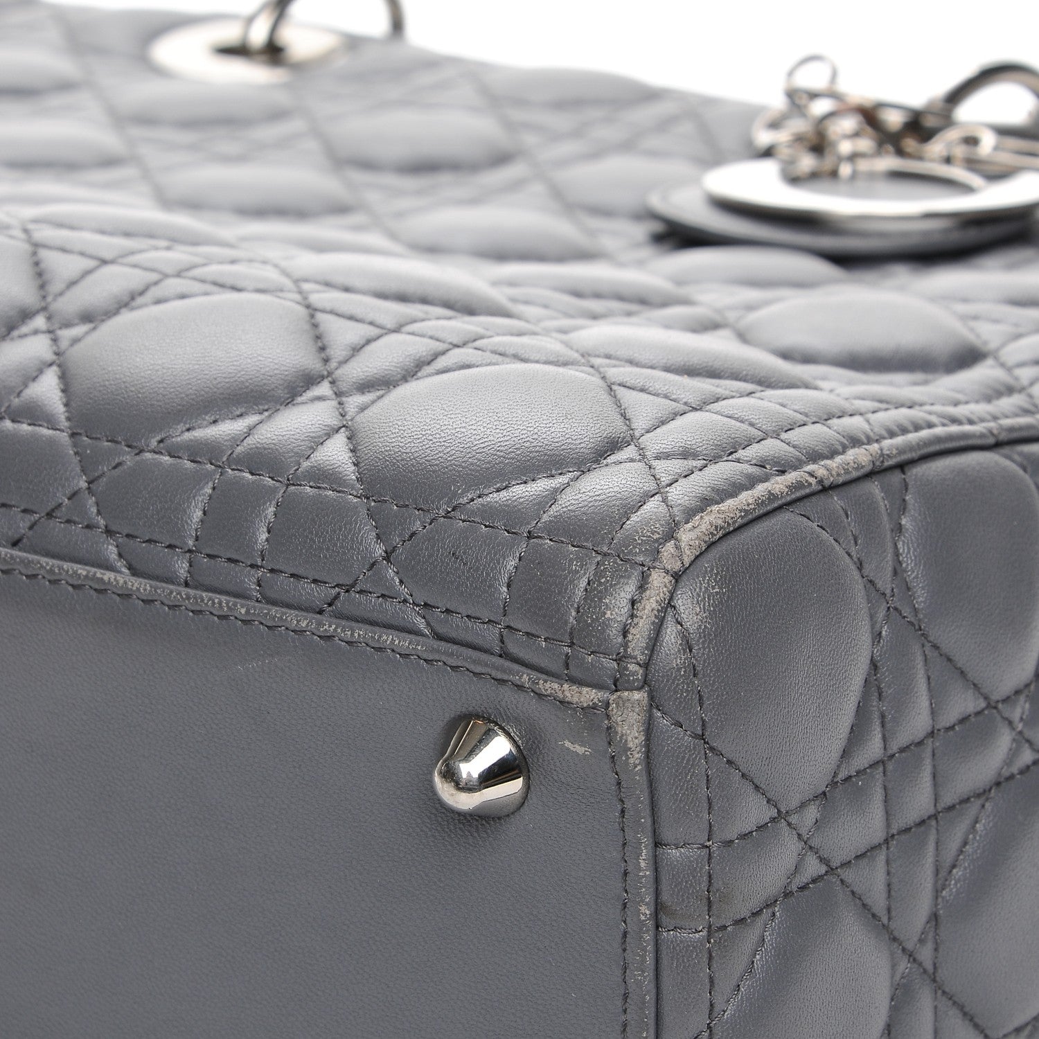 Christian Dior Lambskin Cannage Large Lady Dior Grey 20 of 20