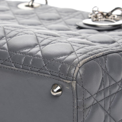 Christian Dior Lambskin Cannage Large Lady Dior Grey 20 of 20