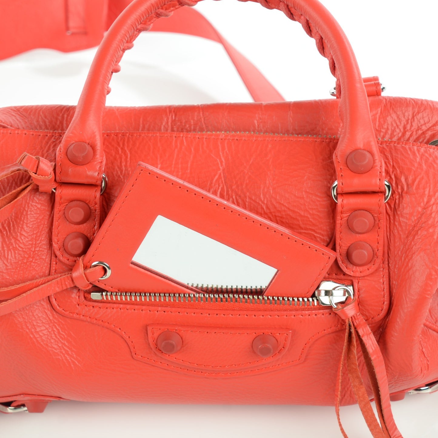 Matte Goatskin Rubber Covered Classic Hardware Mini Twiggy Rouge Coquelicot Rouge Braise