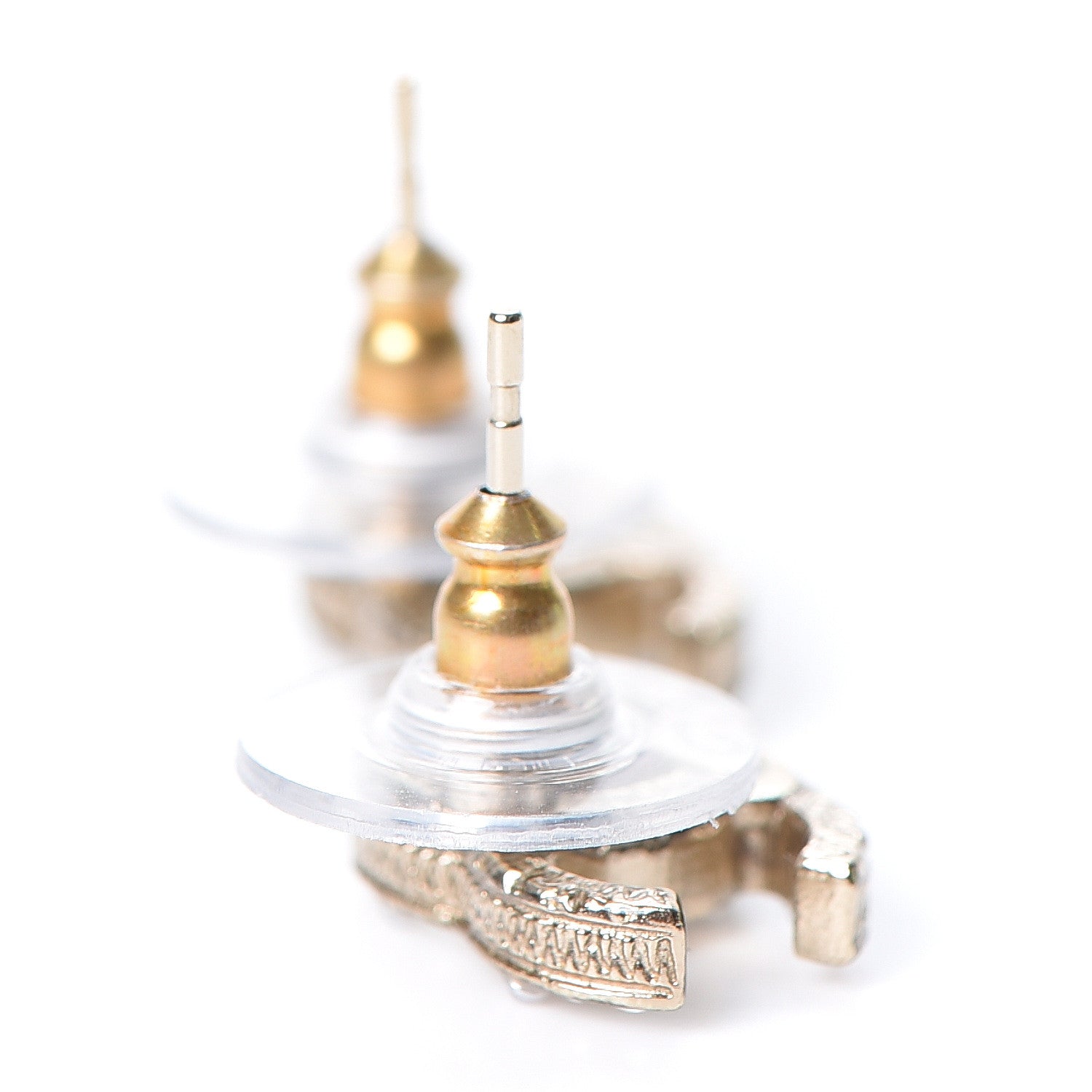 Chanel Crystal Pearl CC Earrings Gold 3 of 5