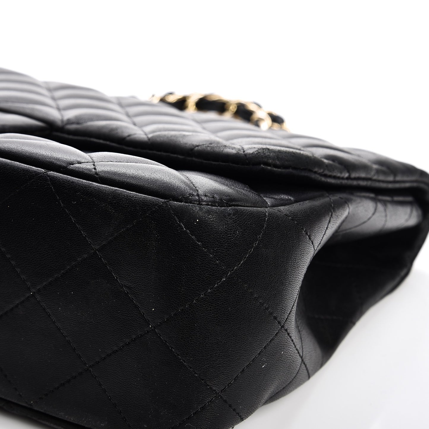 Lambskin Quilted Jumbo Single Flap Black