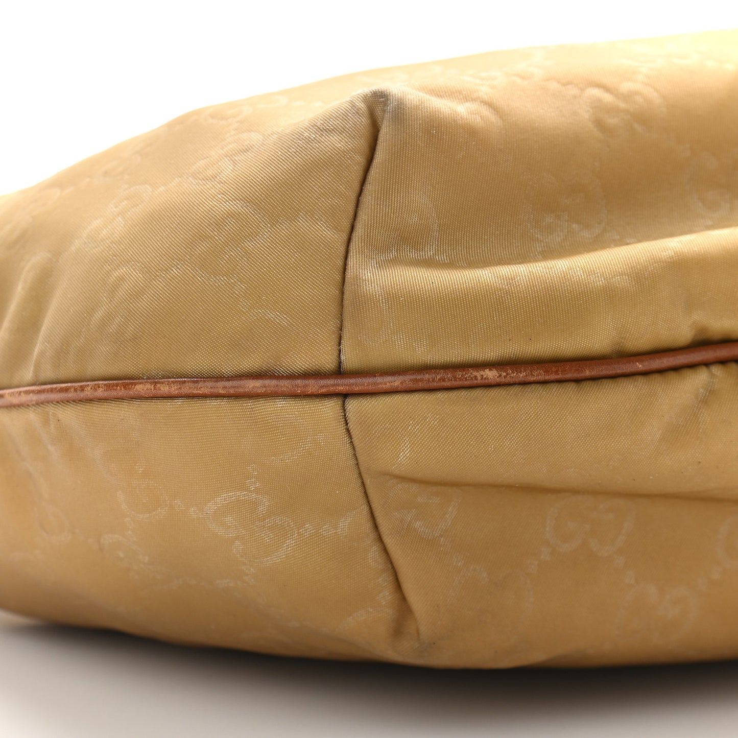 Nylon Monogram Web Medium Half Moon Hobo Beige