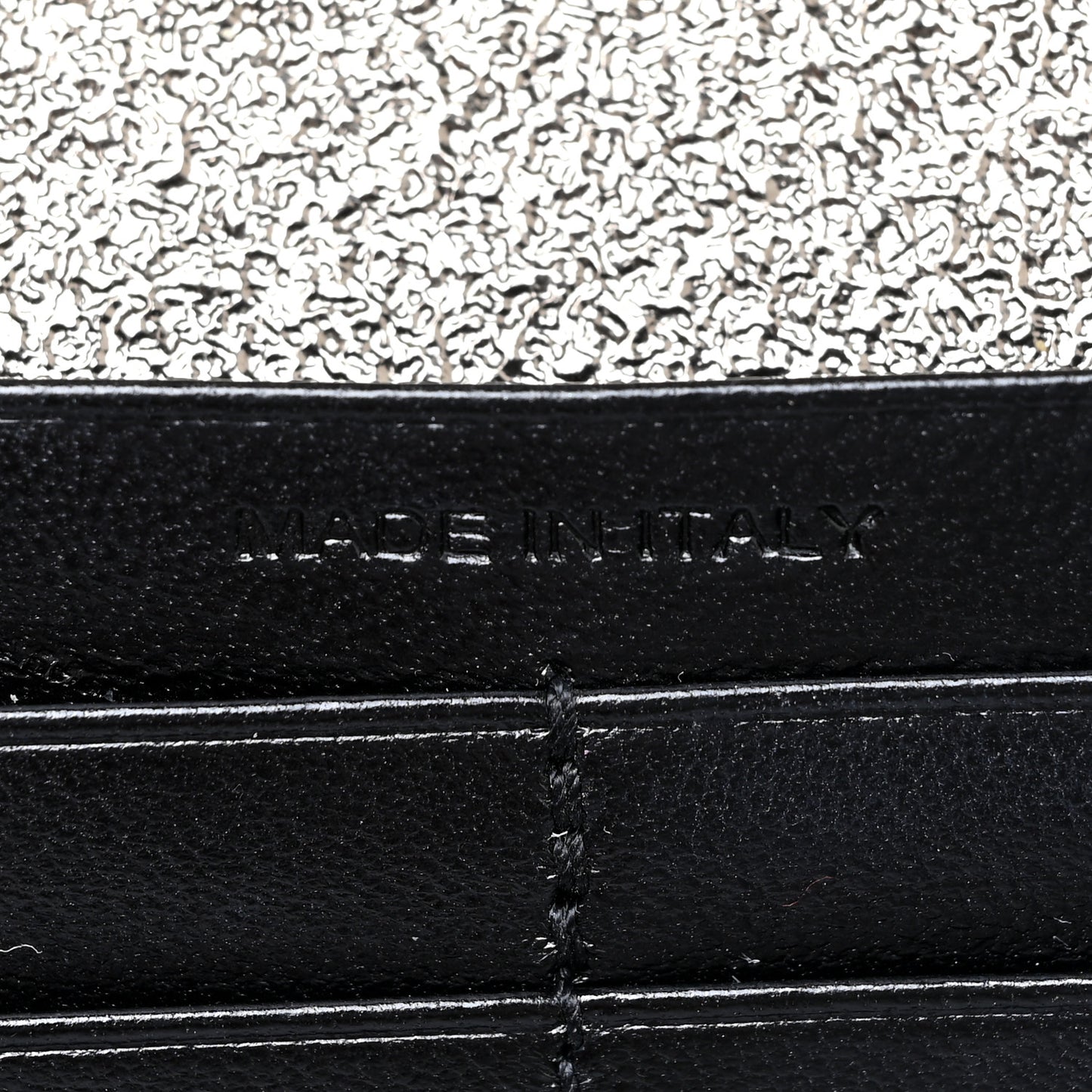 Grained Metallic Calfskin Monogram Chain Wallet Bronze