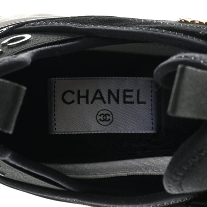 Chanel Velvet Calfskin Mixed Fibers CC Sneakers 38 Black 7 of 13