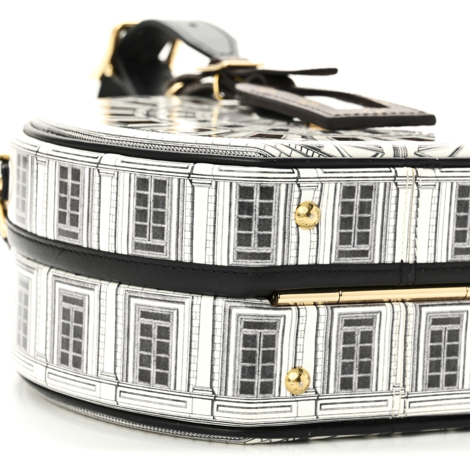 Louis Vuitton X FORNASETTI Calfskin Architettura Petite Boite Chapeau White Black 8 of 9