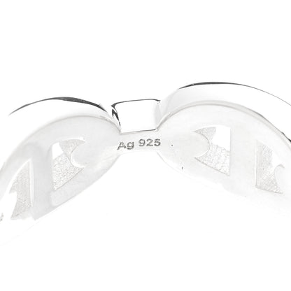Hermes Sterling Silver PM Chaine d'Ancre Enchainee Band Ring 55 7.25 8 of 9