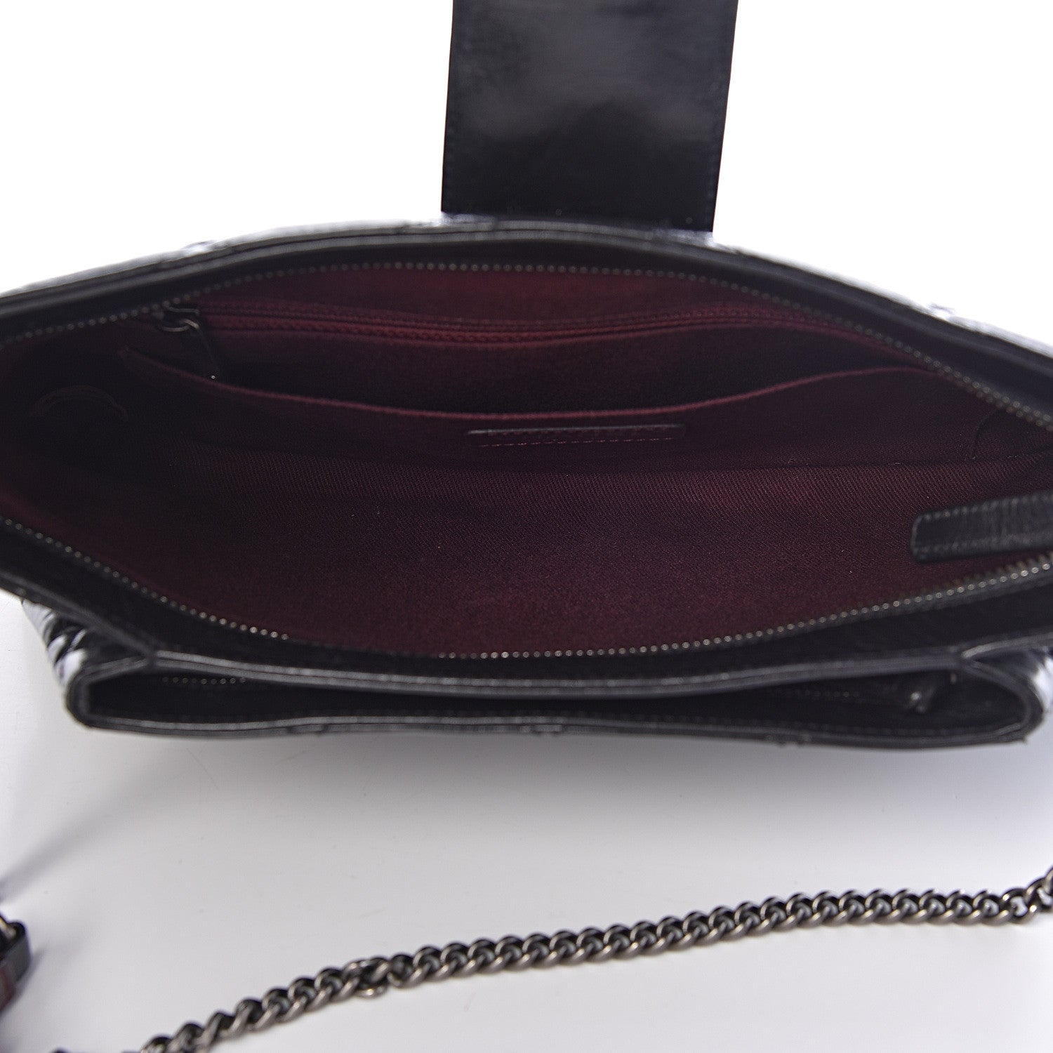 Chanel Aged Calfskin Quilted Zip Clutch Black 5 of 10