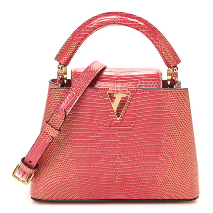 Louis Vuitton Metallic Lizard Capucines Mini Fuchsia Gold 1 of 9