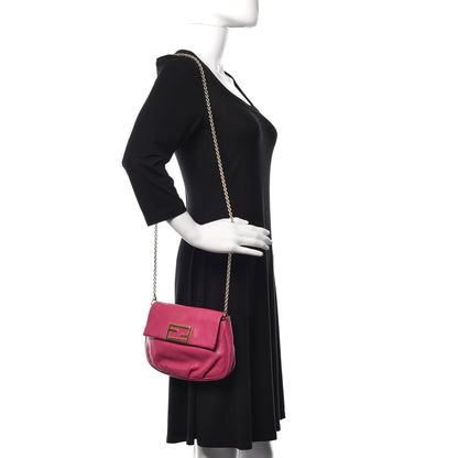 Fendi Vitello Flamingo Fendista Pouchette Crossbody Lampone 2 of 19
