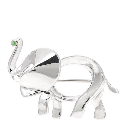 Tiffany Sterling Silver Tsavorite Save the Wild Elephant Brooch 1 of 4
