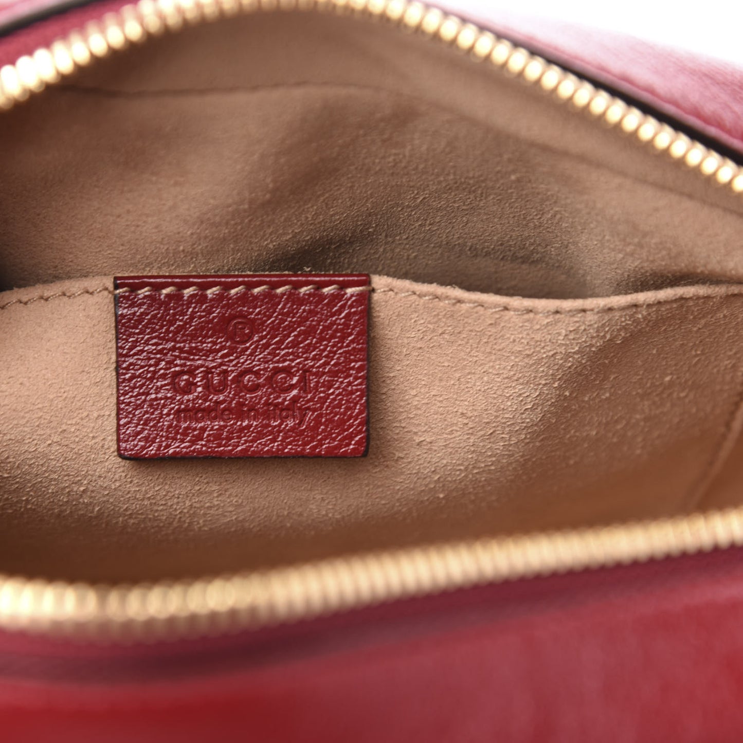 Monogram Azalea Calfskin Matelasse Diagonal Small GG Marmont Chain Shoulder Bag Beige Ebony New Cherry Red