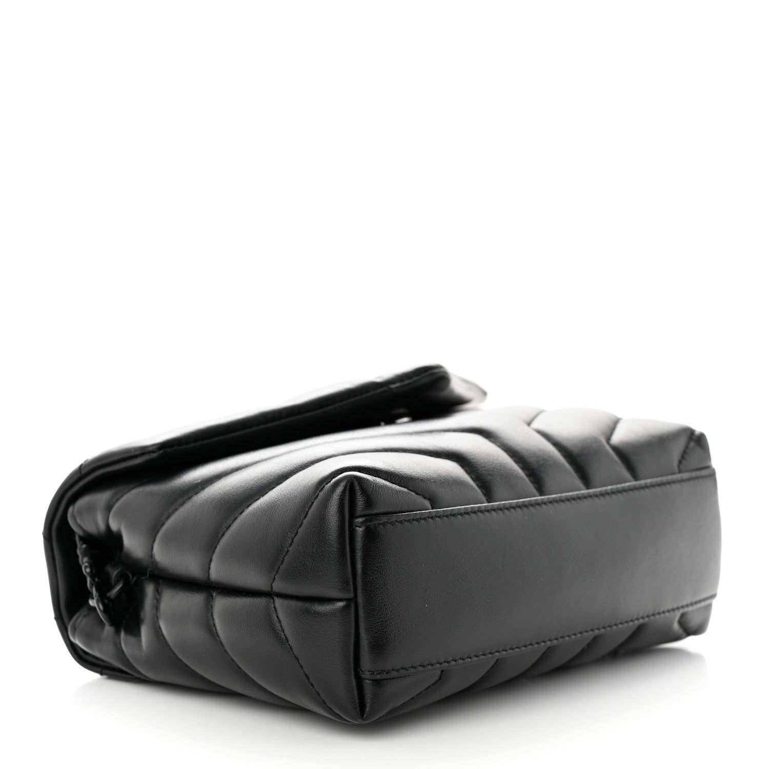 Saint Laurent Calfskin Y Quilted Monogram Monochrome Toy Loulou Crossbody Bag Black 4 of 12