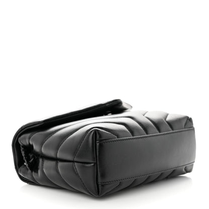 Saint Laurent Calfskin Y Quilted Monogram Monochrome Toy Loulou Crossbody Bag Black 4 of 12