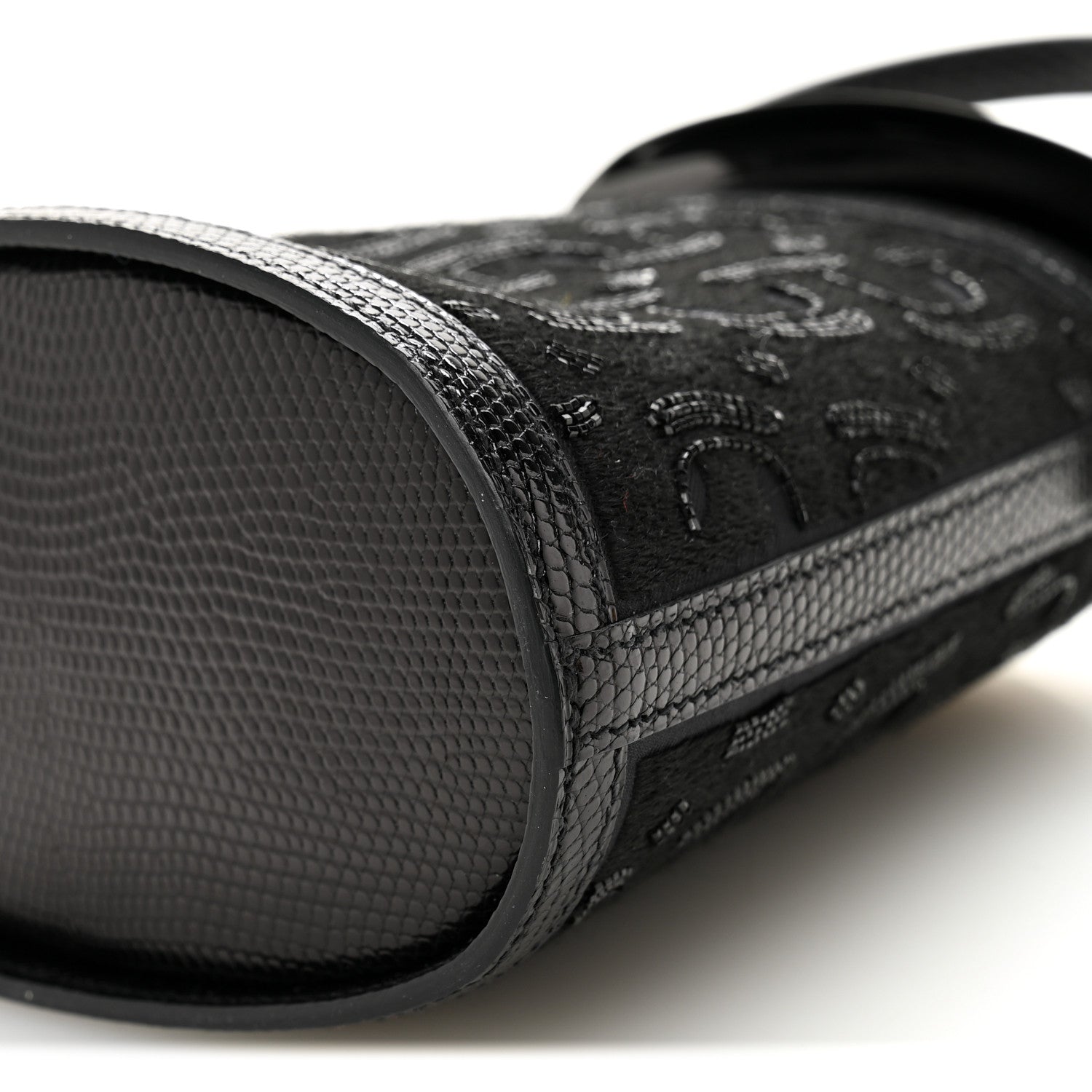 Hermes Lizard Embroidered Stromboli Black 10 of 10
