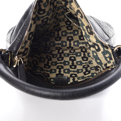 Gucci Pebbled Calfskin Guccissima Trim Medium Signoria Hobo Black 4 of 14
