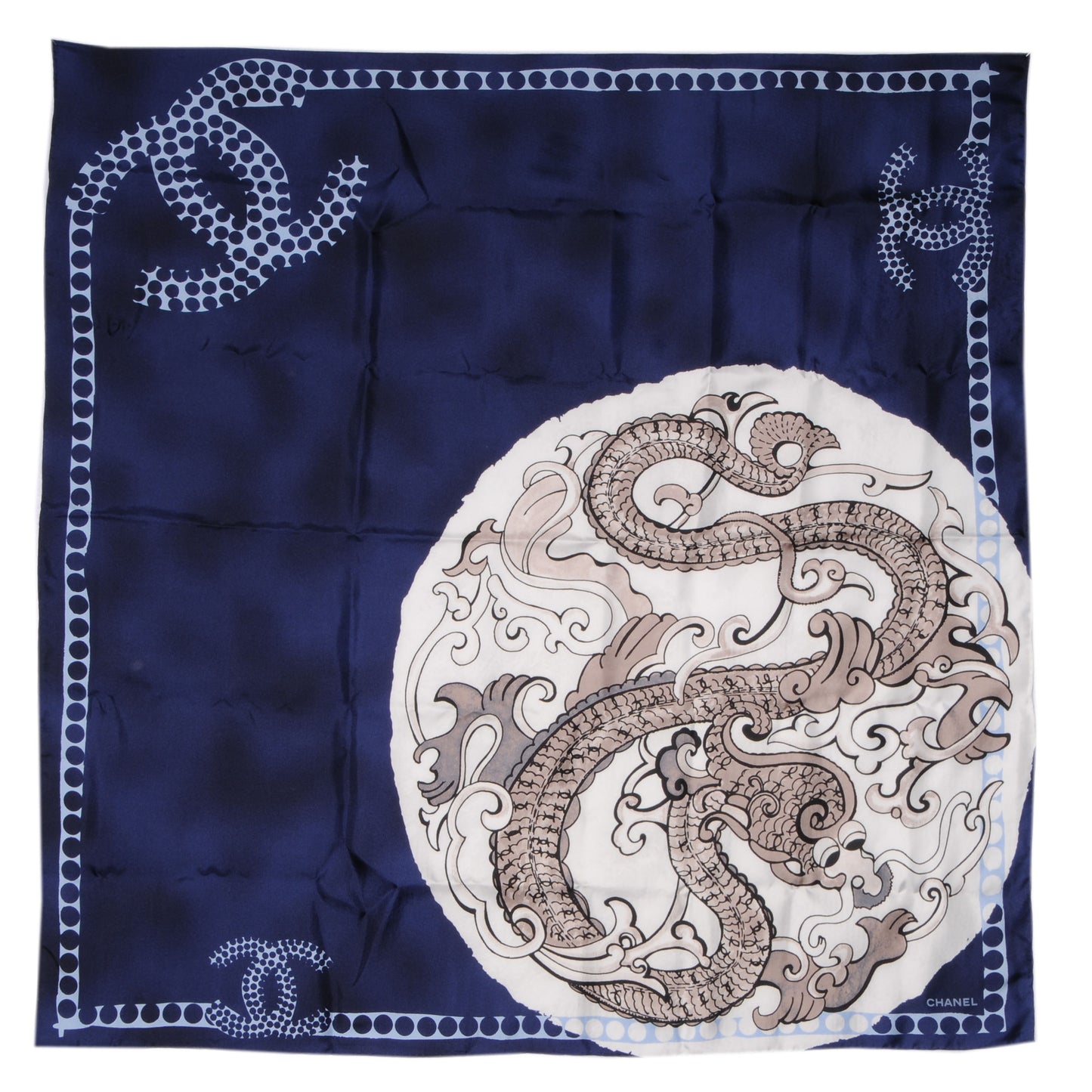 Silk Dragon CC Scarf Navy