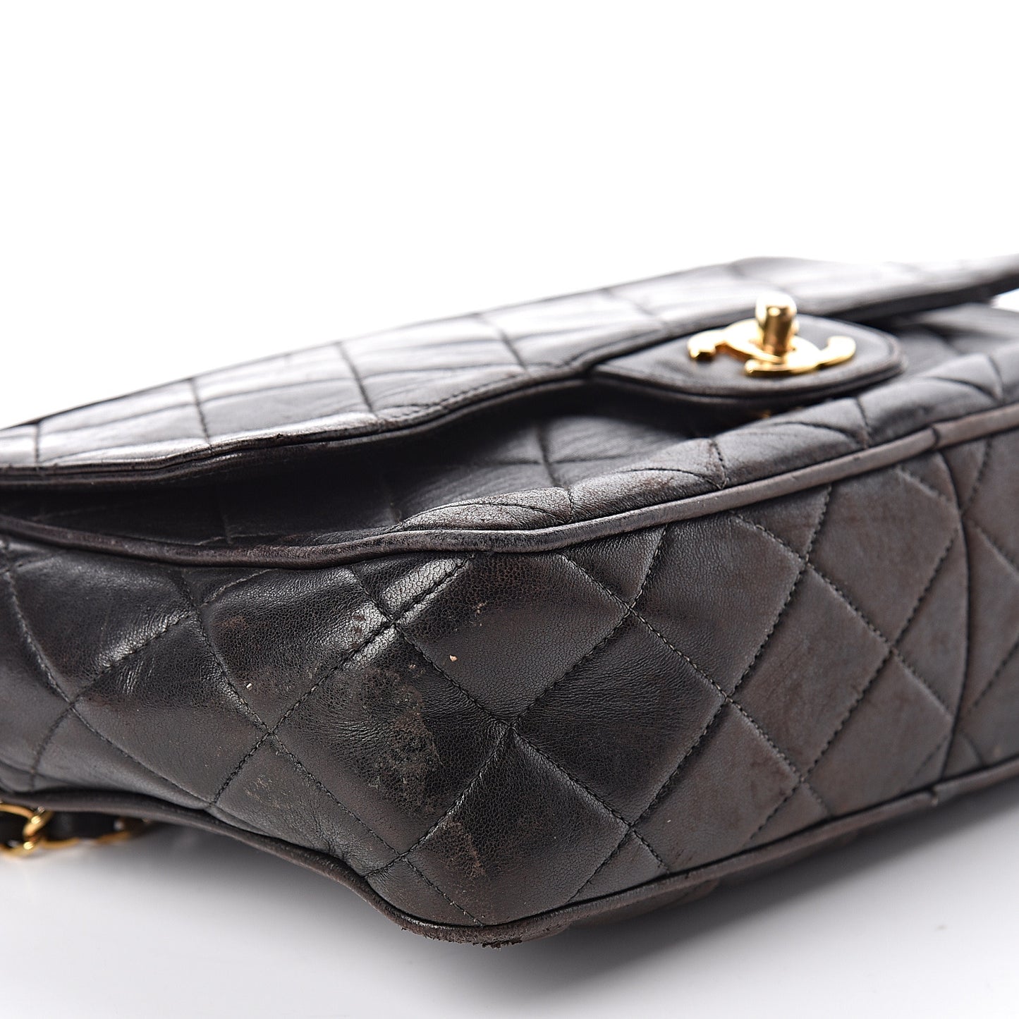 Lambskin Quilted Camera Case Black