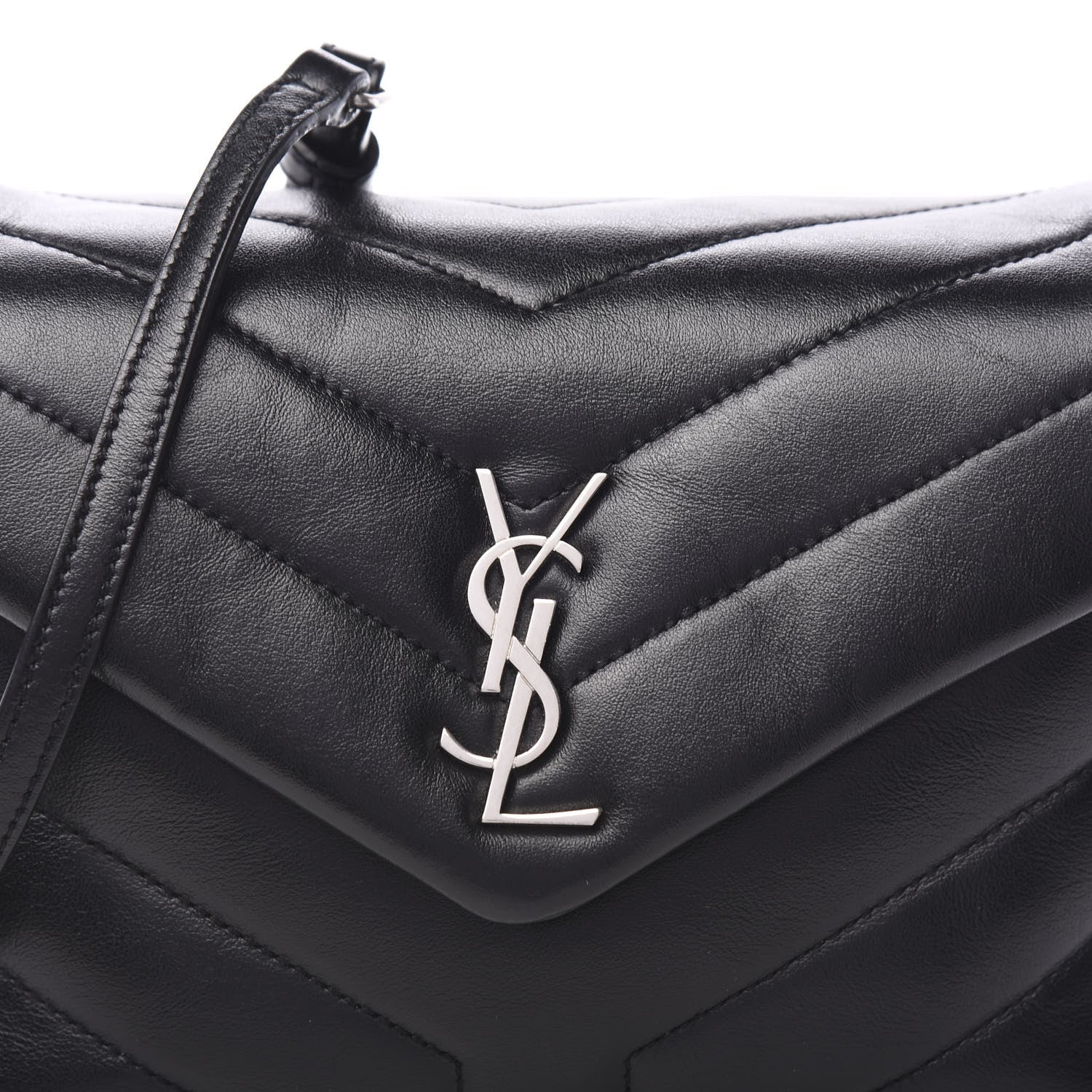 Saint Laurent Calfskin Y Quilted Monogram Toy Loulou Crossbody Bag Black 8 of 8