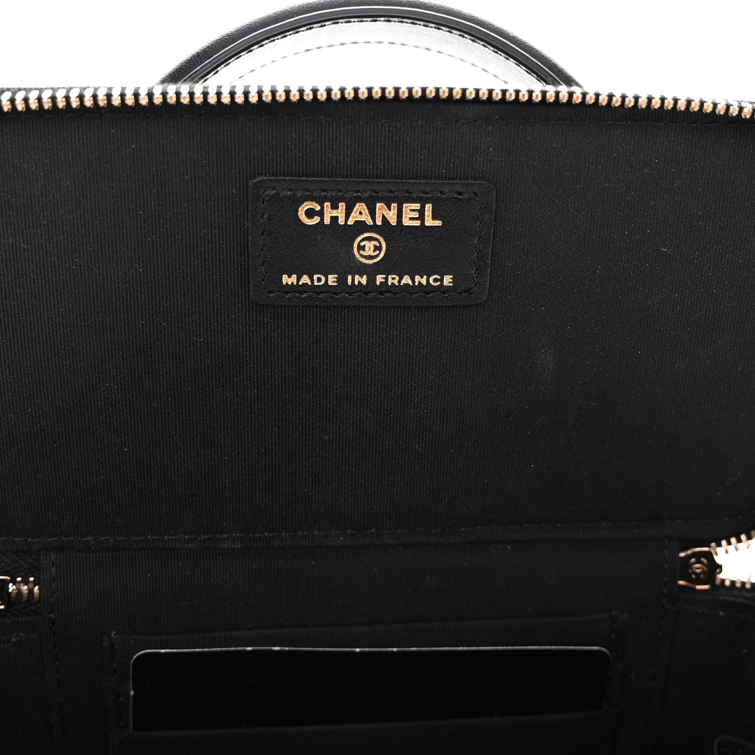 Chanel Lambskin Quilted Small Top Handle Vanity Case With Chain Black 6 of 10