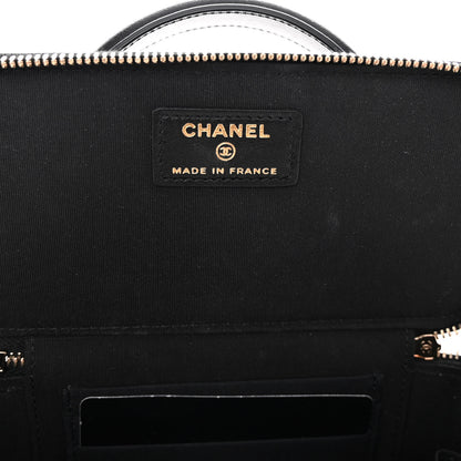 Chanel Lambskin Quilted Small Top Handle Vanity Case With Chain Black 6 of 10