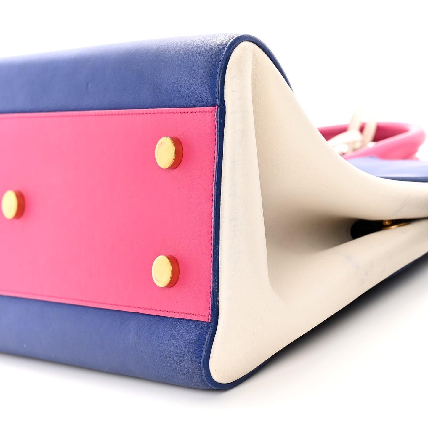 Calfskin Small Cabas Rive Gauche Blue White Pink