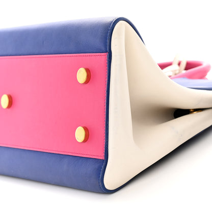 Saint Laurent Calfskin Small Cabas Rive Gauche Blue White Pink 9 of 13