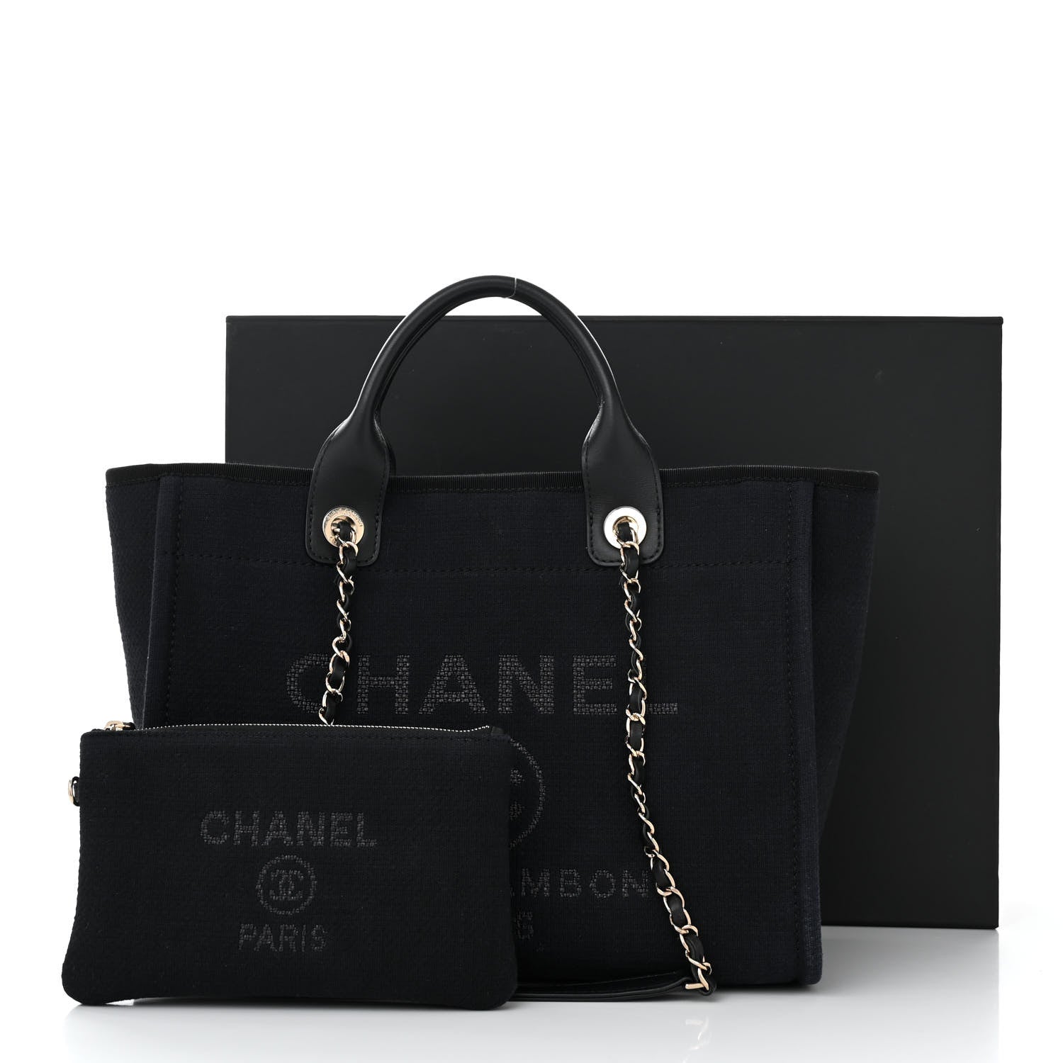 Chanel Mixed Fibers Small Deauville Tote Black 12 of 12