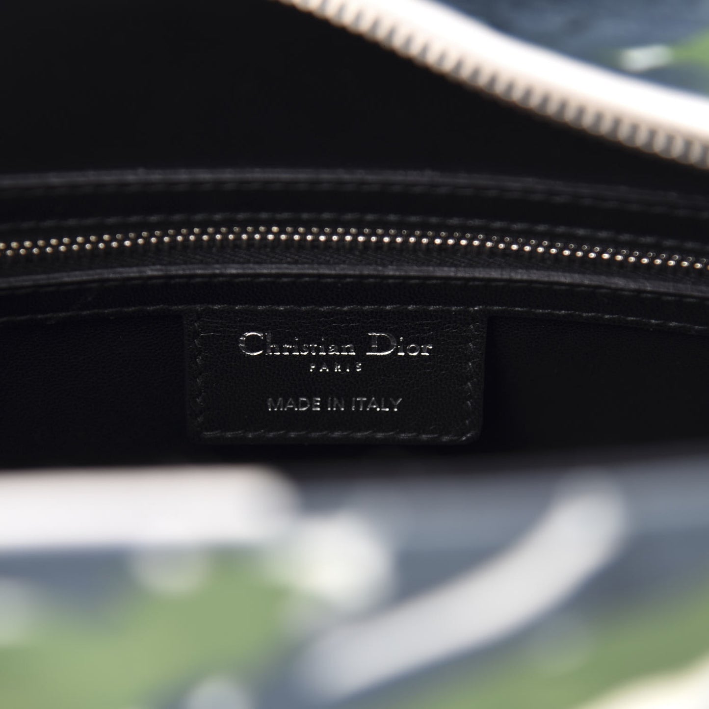 Canvas Graffiti Floral Printed Large Lady Dior Green White