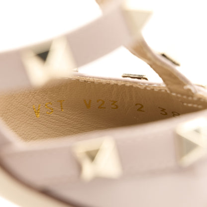 Valentino Garavani Patent Nappa Rockstud 50mm Cage Mules 38 Poudre 8 of 9