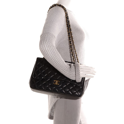 Chanel Lambskin Quilted Jumbo Single Flap Black 2 of 8