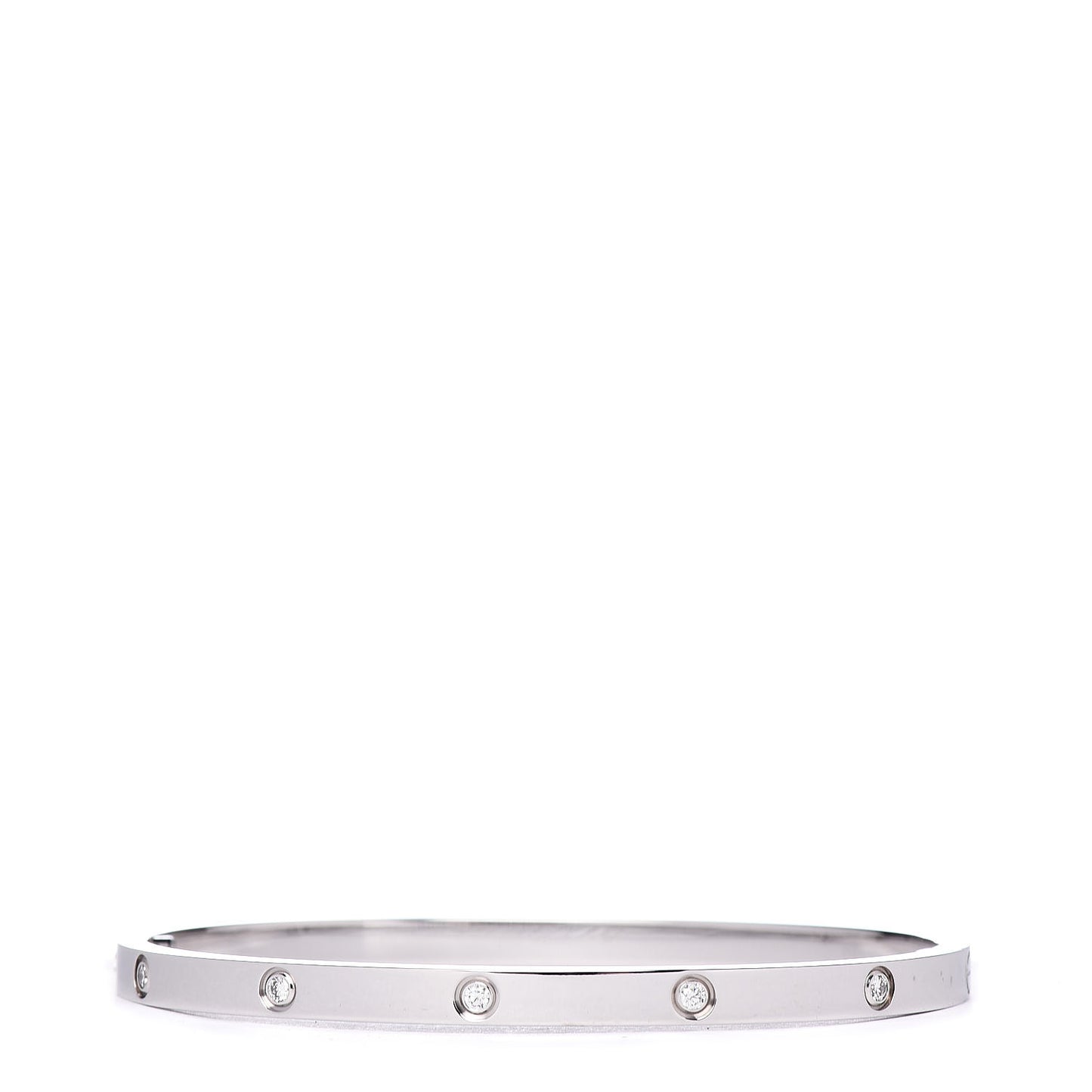 18K White Gold 10 Diamond Small LOVE Bracelet 16