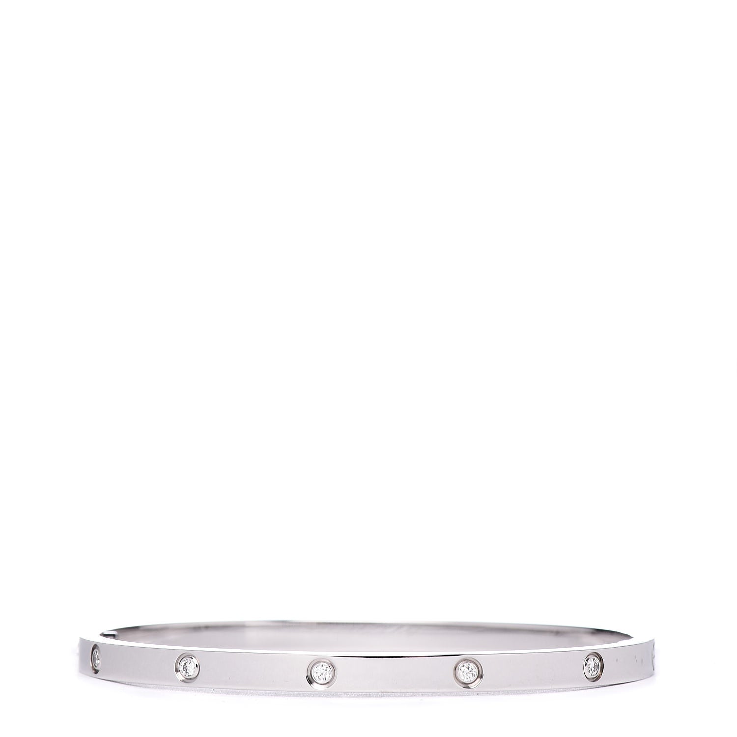 Cartier 18K White Gold 10 Diamond Small LOVE Bracelet 16 3 of 5