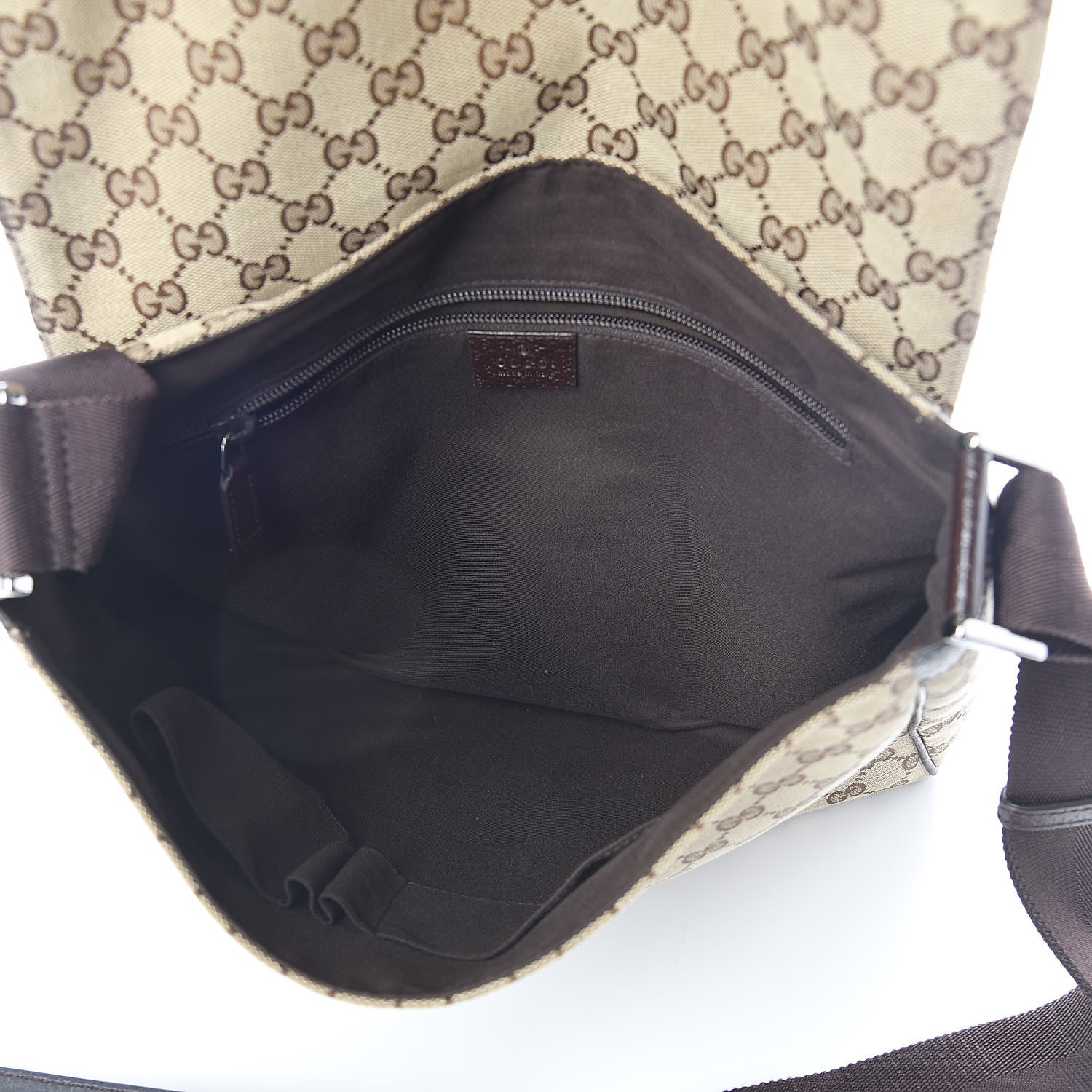 Gucci Monogram Small Flap Messenger Bag Beige Dark Brown 5 of 8