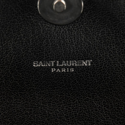 Saint Laurent Sheepskin Matelasse Chevron Monogram Medium College Bag Black 6 of 7