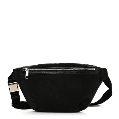 Gucci Monogram Jumbo GG Textured Dollar Calfskin Web Belt Bag Black 2 of 18
