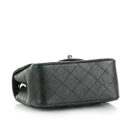 Chanel Crumpled Calfskin Quilted Mini Square Flap So Black 5 of 9