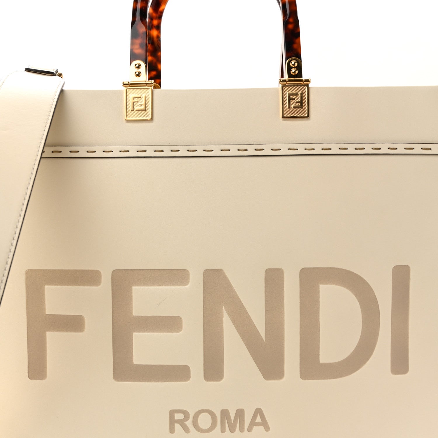Fendi Vitello King Plexiglass Medium Fendi Sunshine Shopper Tote White Ice 7 of 10