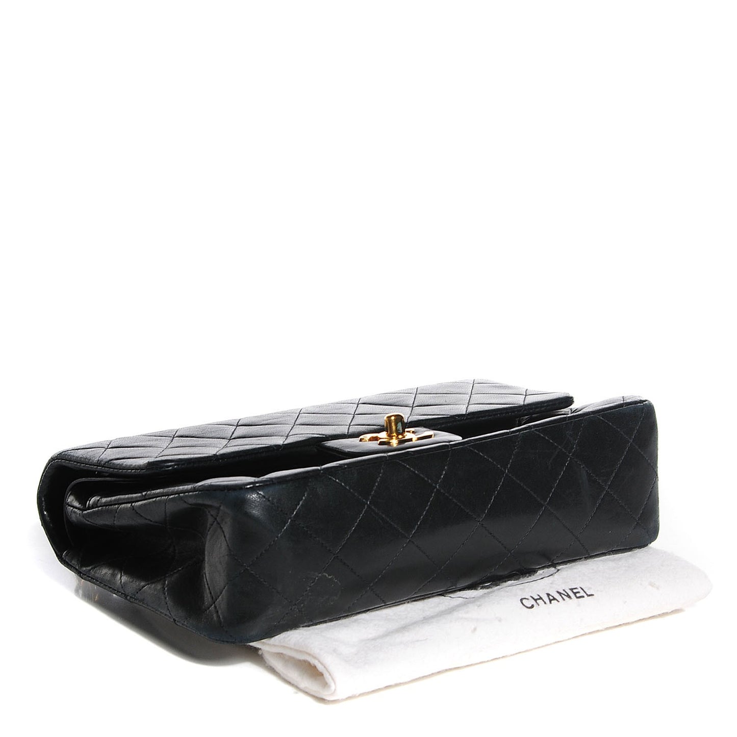 Lambskin Quilted Small Double Flap Black