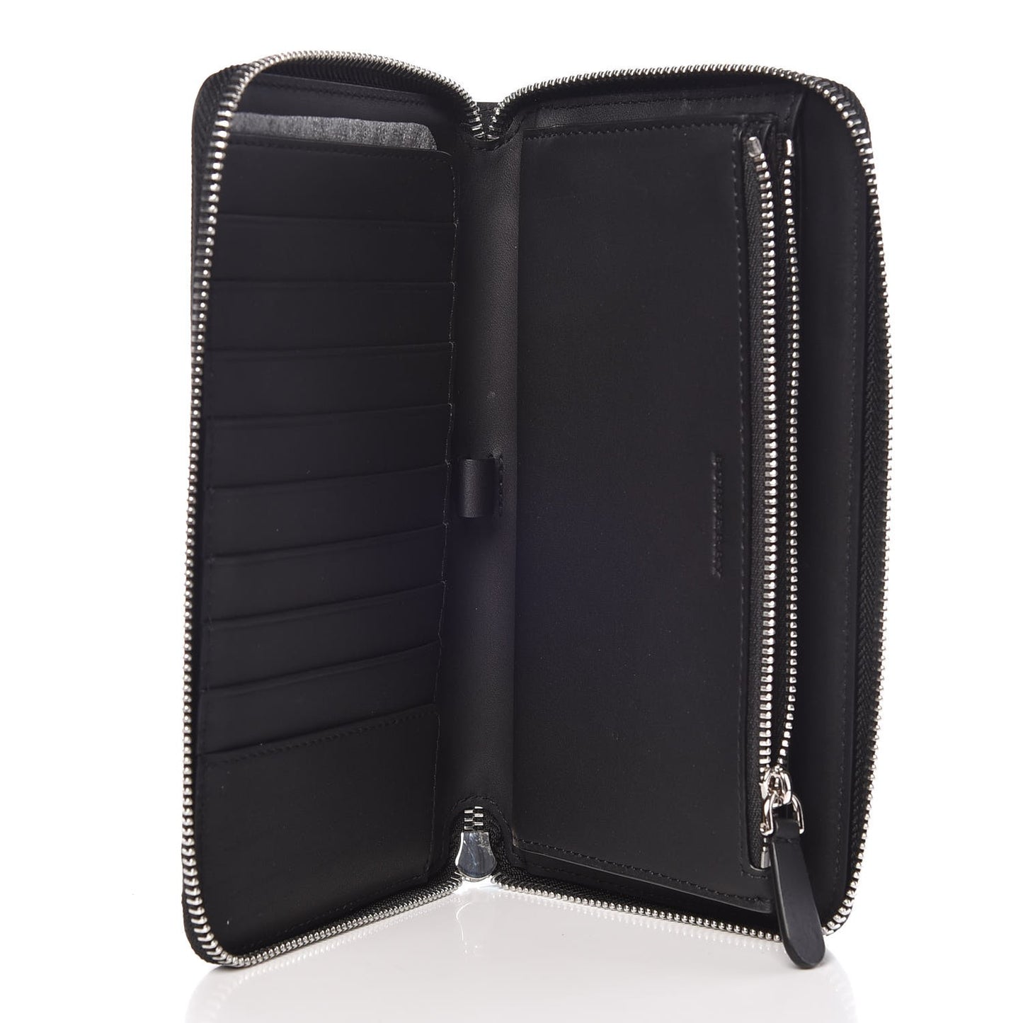 London Check Large Zip Around Wallet Charcoal
