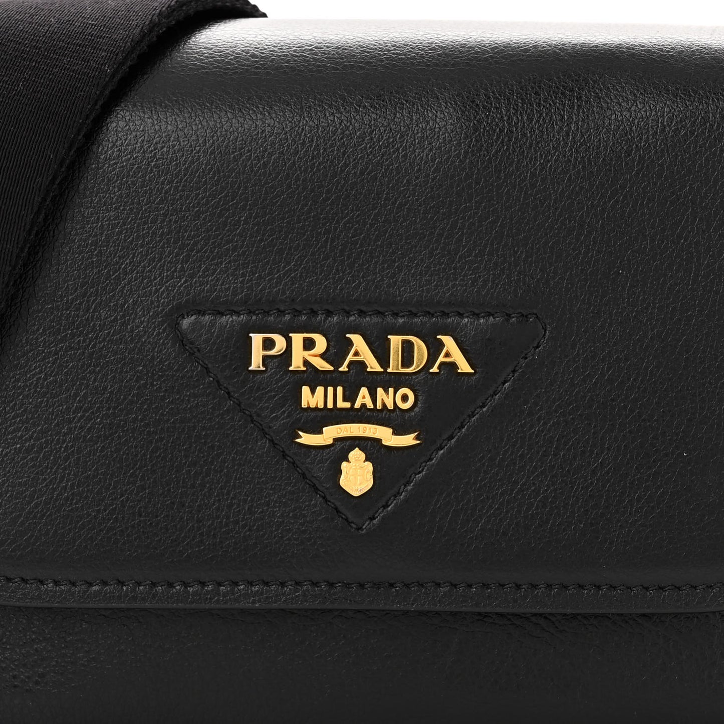 Glace Calfskin Shoulder Bag Black