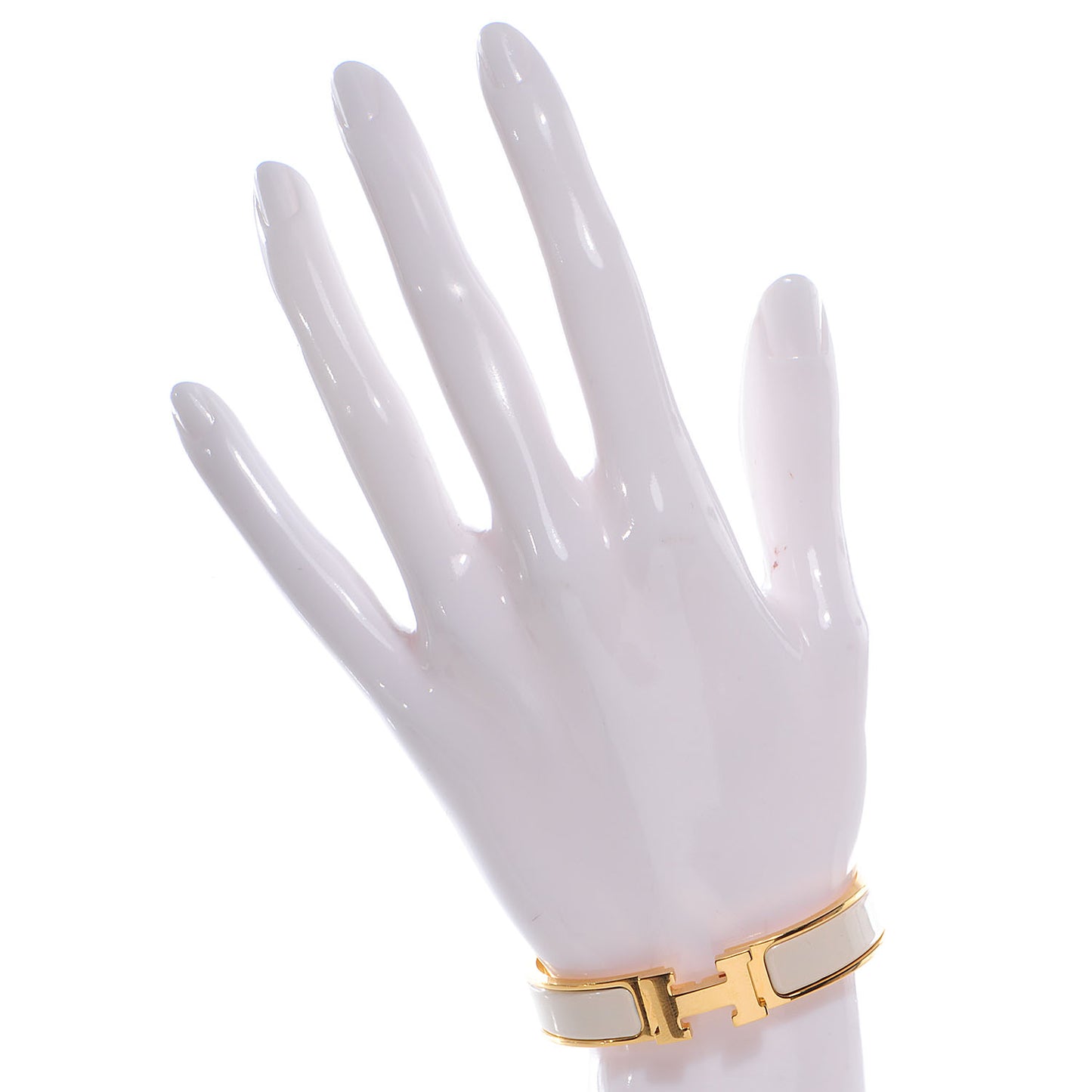 Enamel Narrow Clic Clac H Bracelet PM Creme