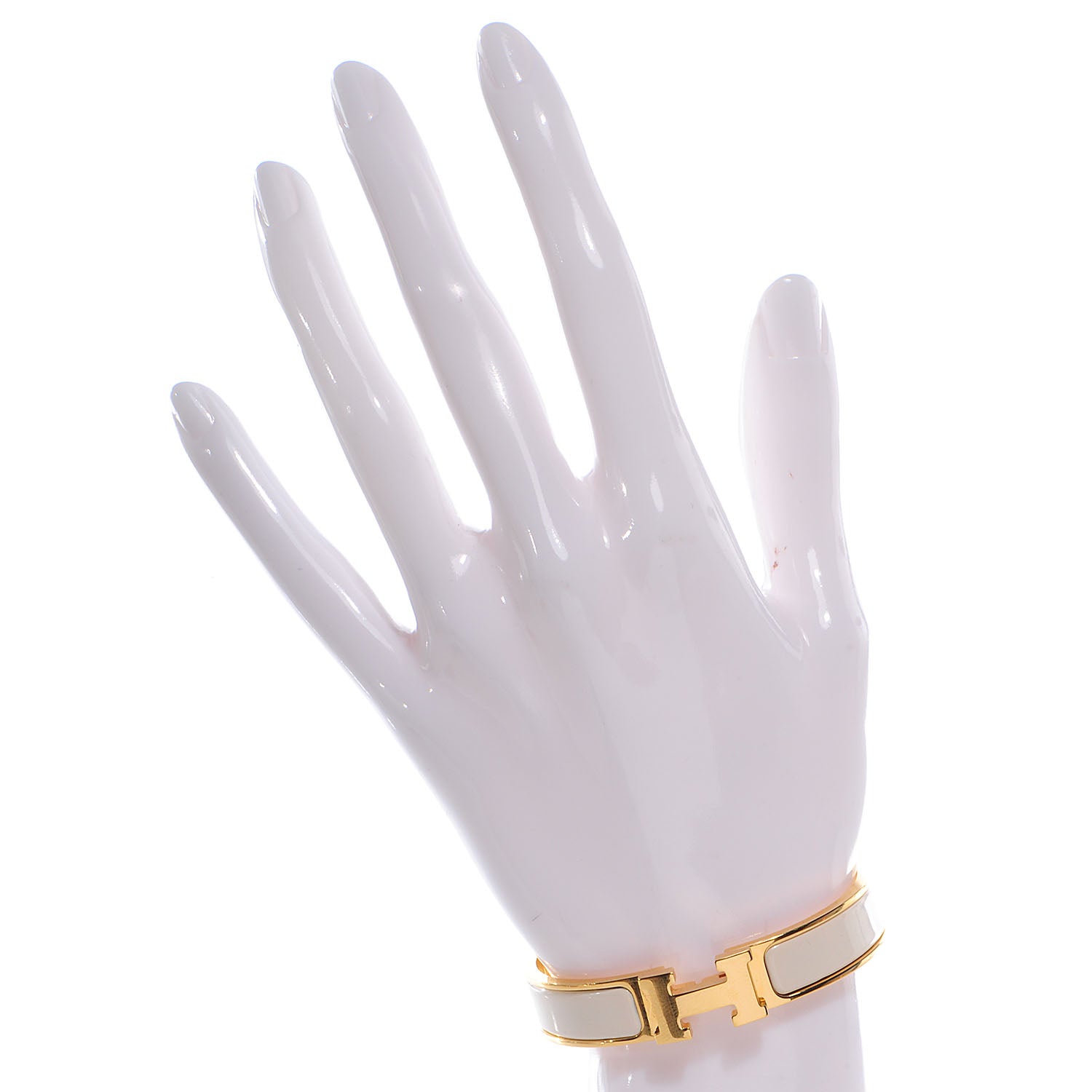 Hermes Enamel Narrow Clic Clac H Bracelet PM Creme 2 of 5