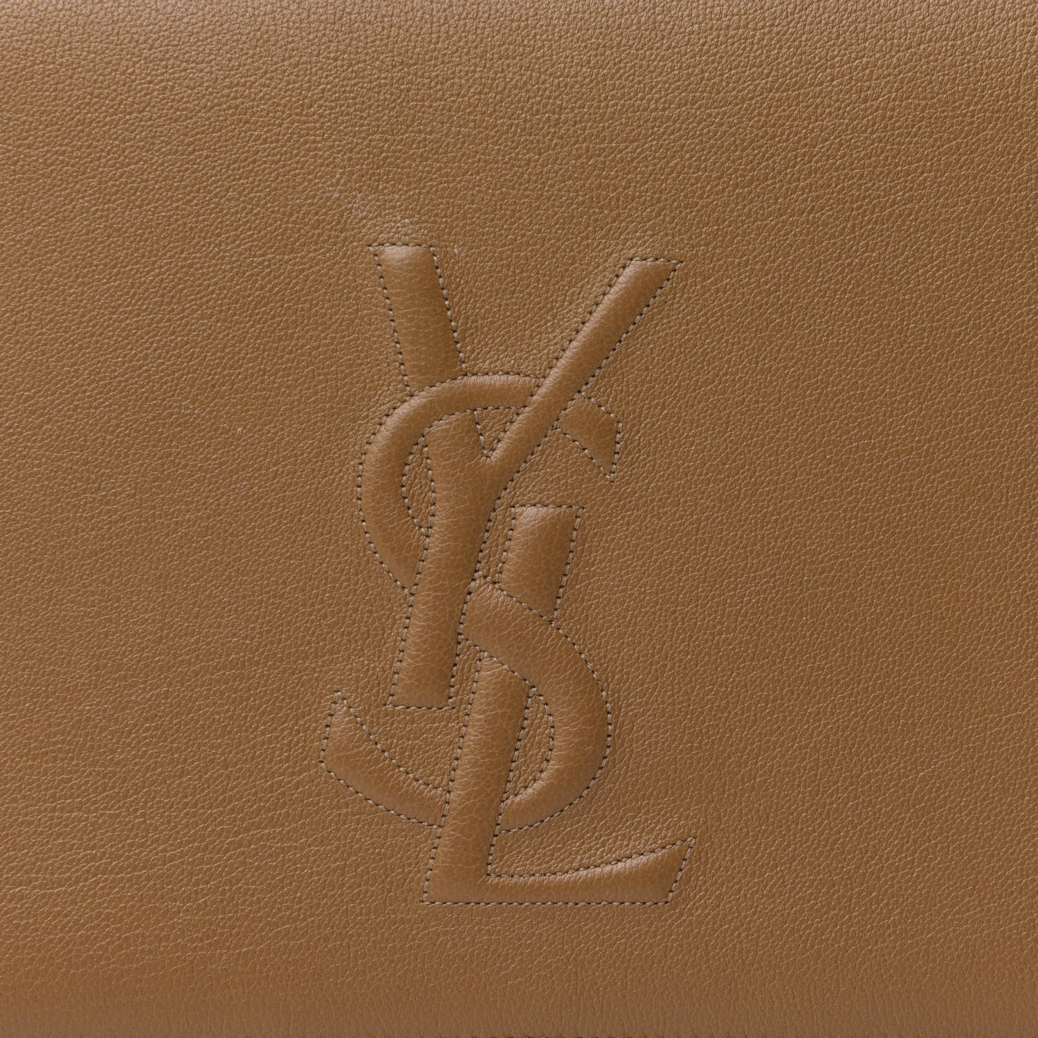 Saint Laurent Calfskin Monogram Large Belle De Jour Clutch Beige 9 of 12
