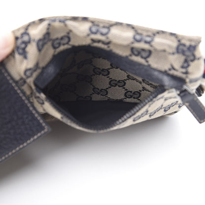 Gucci GG Monogram Web Double Pocket Belt Bag Navy 6 of 12