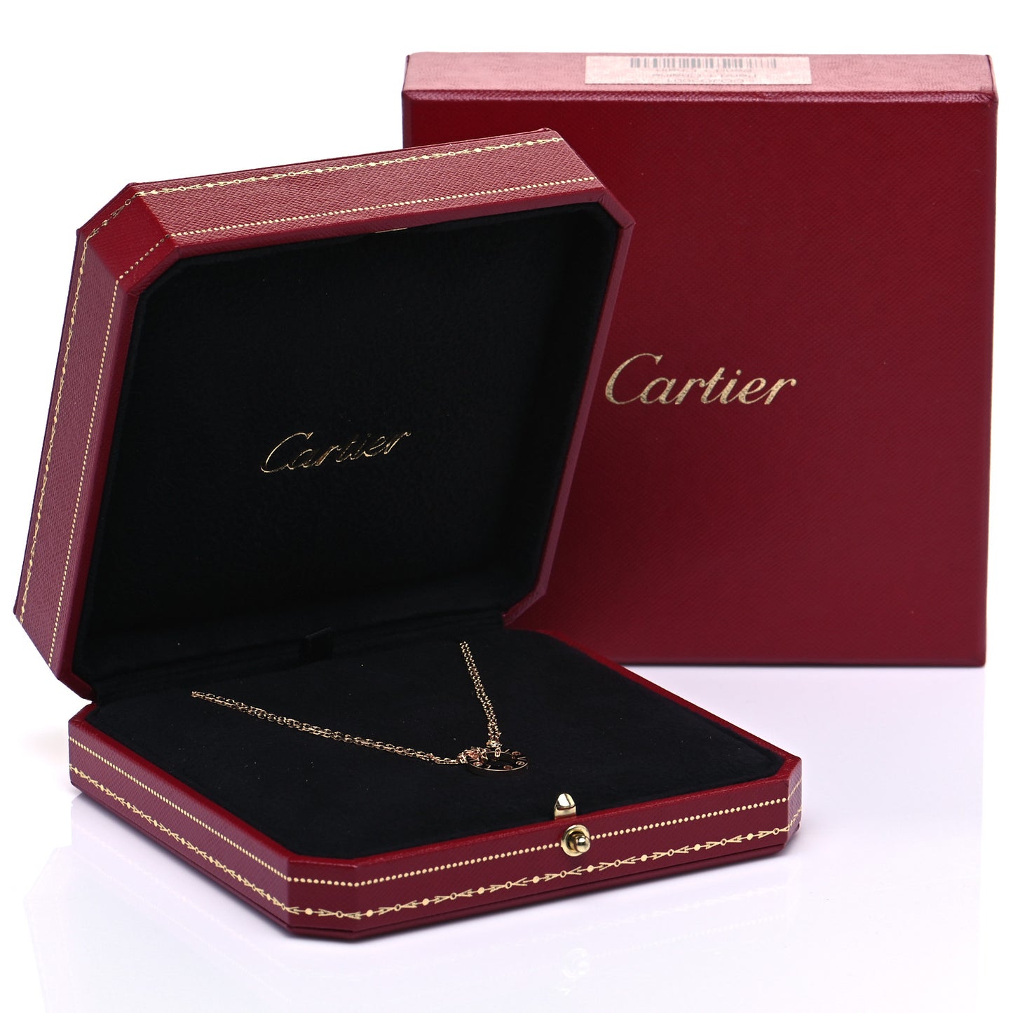 18K Pink Gold 2 Diamond LOVE Necklace