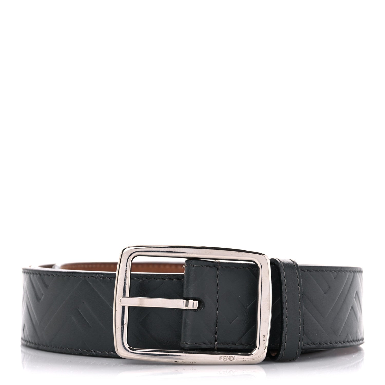 Fendi Calfskin FF Embossed Belt 110 42 Black 1 of 13