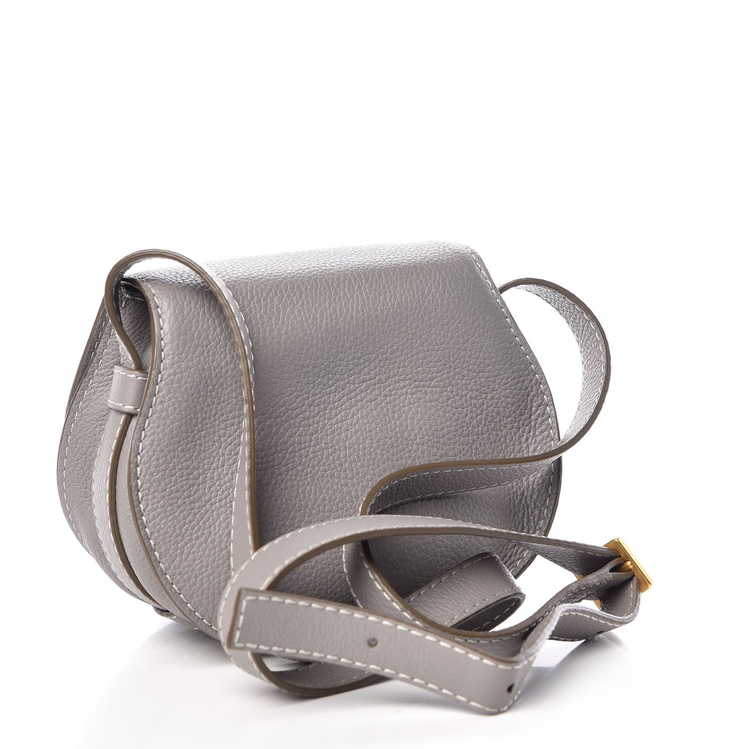 Chloe Calfskin Mini Marcie Round Crossbody Bag Cashmere Grey 3 of 7