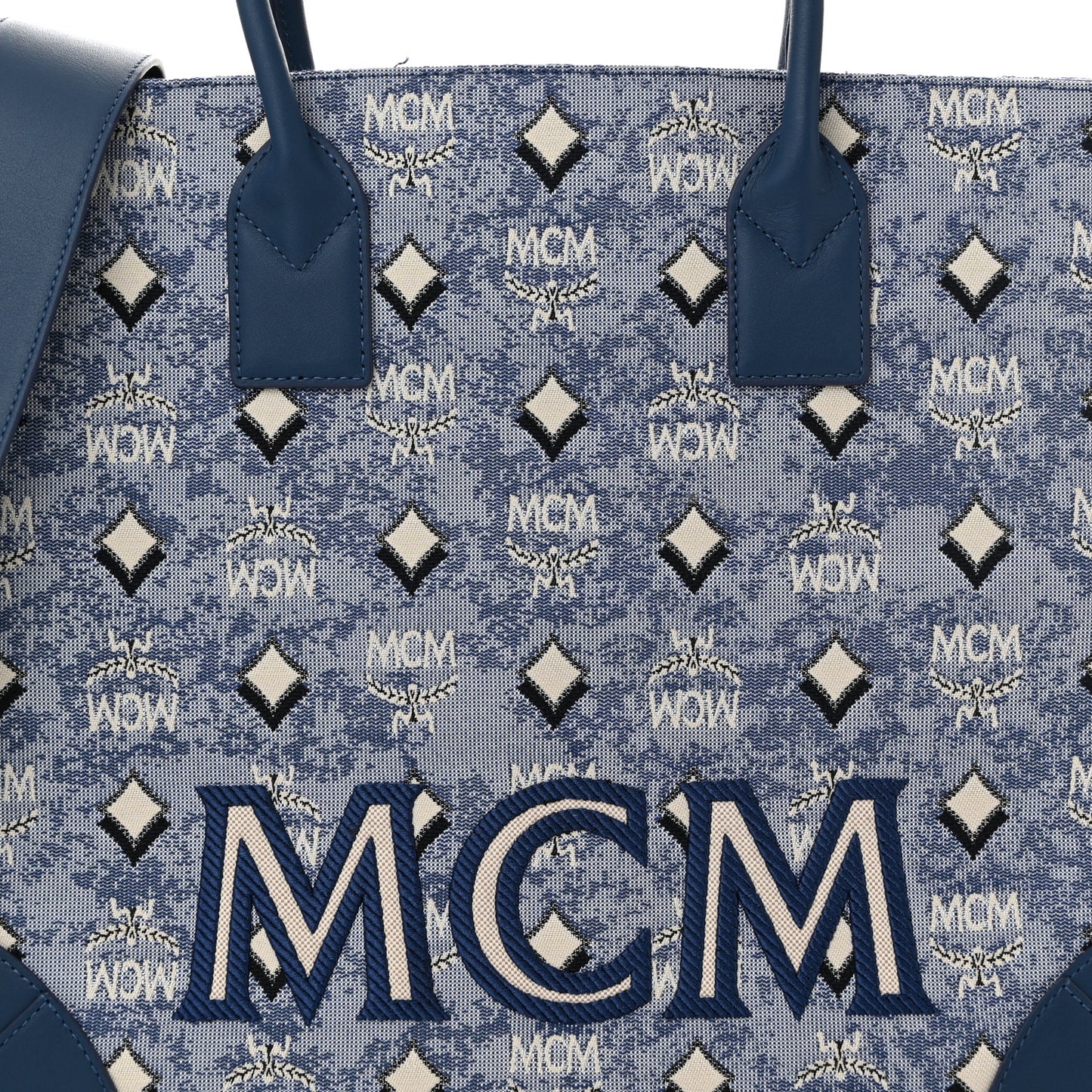 Jacquard Monogram Munchen Extra Large Tote Blue