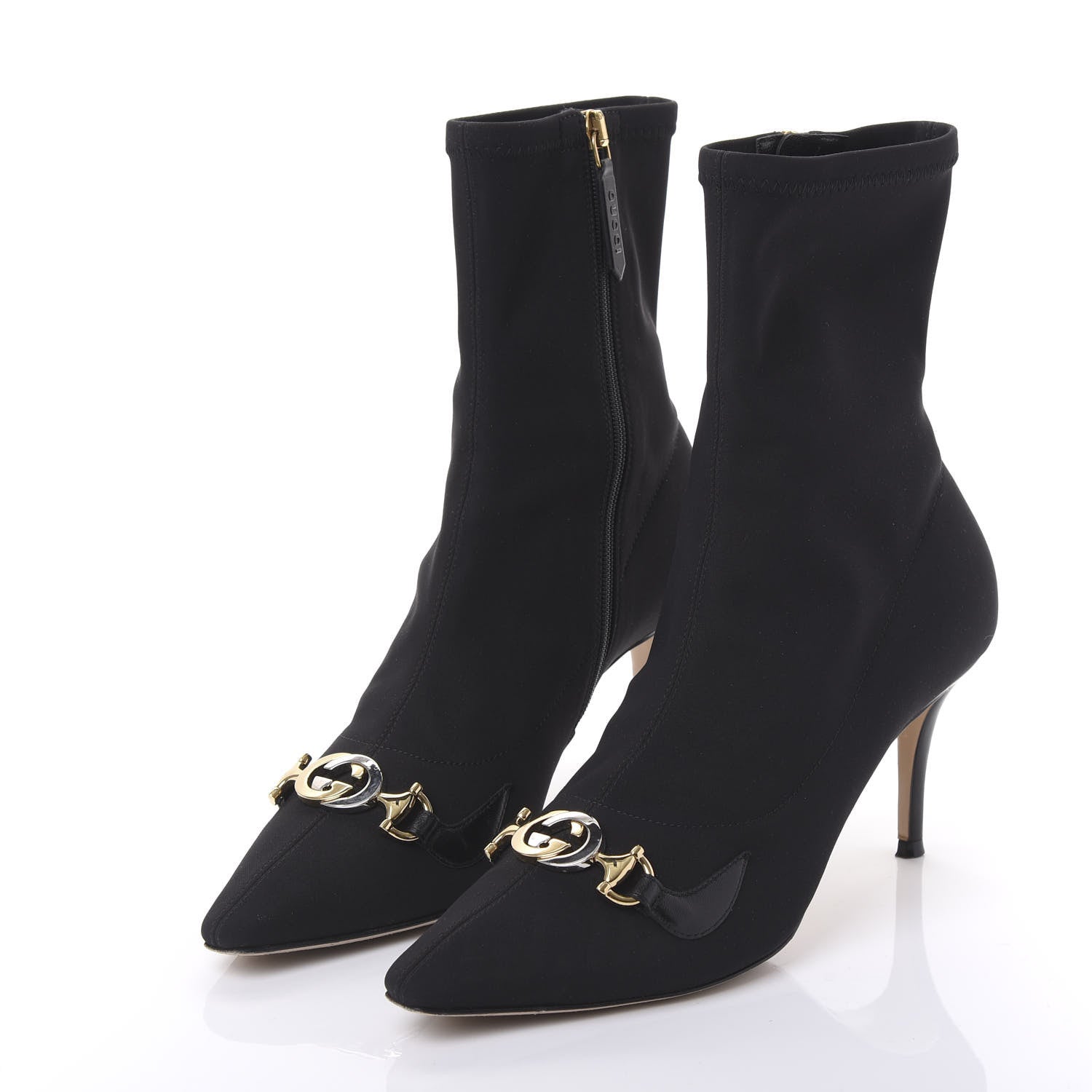 Gucci Stretch Fabric Calfskin Zumi Sock Boots 38 Black 3 of 8